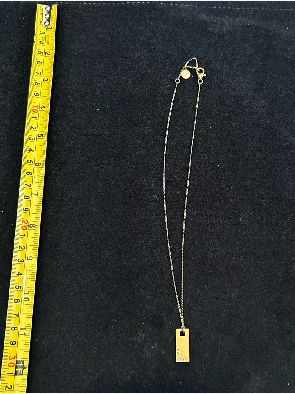 Source Unknown Gold-Tone Rectangular Pendant Necklace